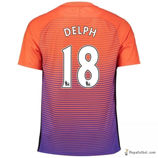 Camiseta Manchester City Replica Tercera Ropa Delph 2016/17 Naranja